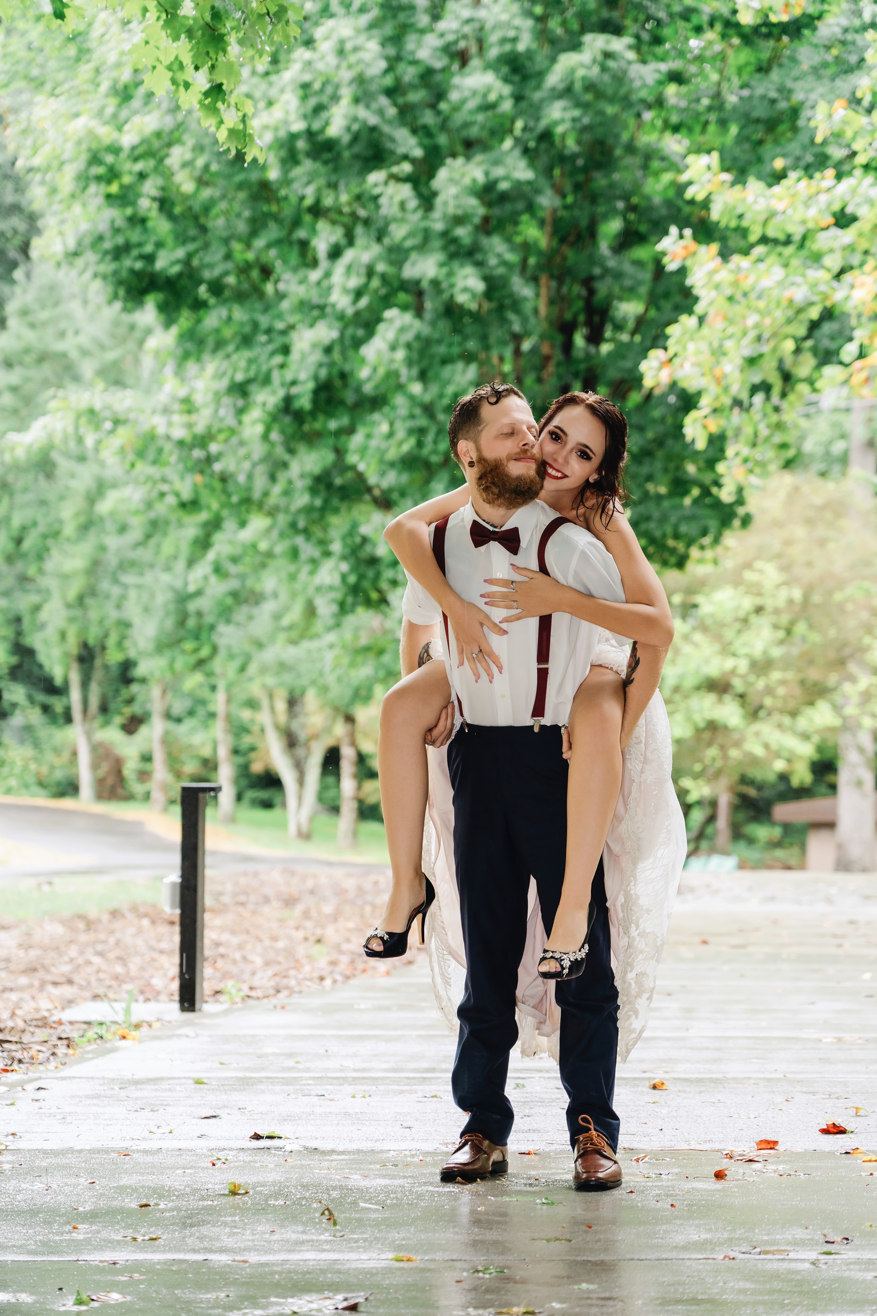 rainy smoky mountain wedding